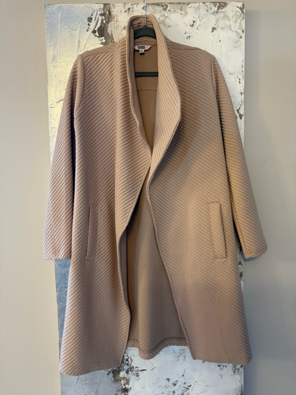 Steve Madden Quilted Shawl Collar Trench Coat in Blush Pink